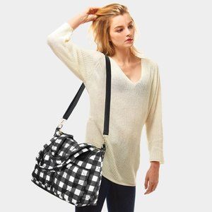 Black & White Buffalo Check Puffer Tote Bag